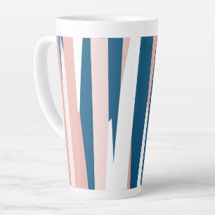 Tasse Latte bleu rose et blanc