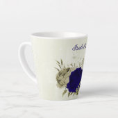Tasse Latte Bleu royal beige floral  (Angle gauche)