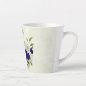 Tasse Latte Bleu royal beige floral  (Droite)