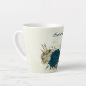 Tasse Latte bleu sarcelle beige floral (Angle gauche)