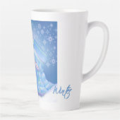 Tasse Latte Bleus d'hiver de Noël (Droite)