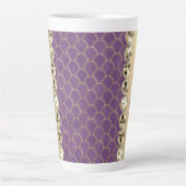 Tasse Latte Bling Diamant à huile violet et or (Devant)