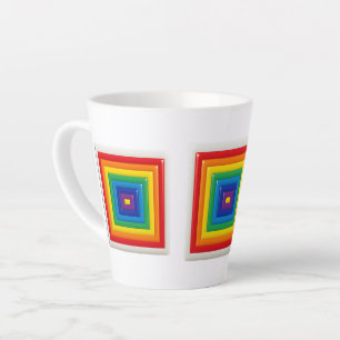 Tasse Latte Bloc de couleurs géométriques rétro