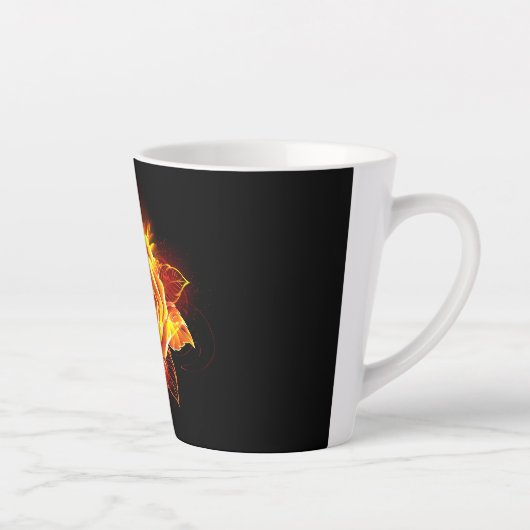 Tasse Latte Blooming Fire Rose (Droite)