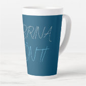 Tasse Latte Blue Ajouter Nom Moderne Minimaliste Plain (Angle droit)
