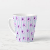 Tasse Latte blue and purple striped daisy pattern (Angle gauche)