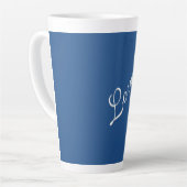 Tasse Latte Blue Attractive Calligraphie Love Mariage (Angle gauche)