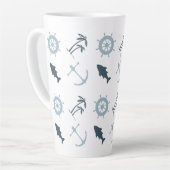 Tasse Latte Blue Beach Ancres Palm Trees (Angle gauche)
