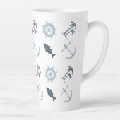 Tasse Latte Blue Beach Ancres Palm Trees (Droite)