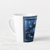 Tasse Latte Blue Chrome Mona Relief (Angle gauche)