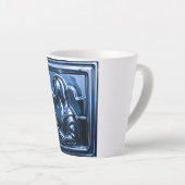 Tasse Latte Blue Chrome Mona Relief (Angle droit)