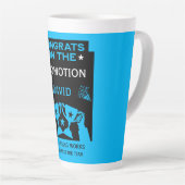 Tasse Latte Blue Félicitations Pour La Promotion De L'Emploi (Angle droit)