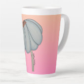 Tasse Latte Blue flower with pink background (Angle droit)