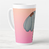 Tasse Latte Blue flower with pink background (Angle gauche)