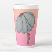 Tasse Latte Blue flower with pink background (Devant)