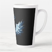 Tasse Latte Blue Glowing Angel Wings on black background (Droite)