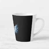 Tasse Latte Blue Glowing Angel Wings on black background (Droite)