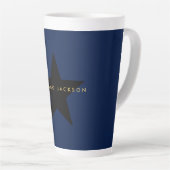Tasse Latte Blue Gold Colors Professional Trendy Black Star (Angle droit)