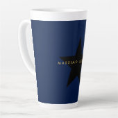 Tasse Latte Blue Gold Colors Professional Trendy Black Star (Angle gauche)