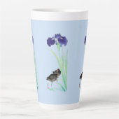Tasse Latte Blue Irises and Moorhens par Ohara Koson (Devant)
