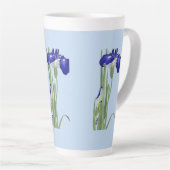 Tasse Latte Blue Irises par Ohara Koson (Angle droit)