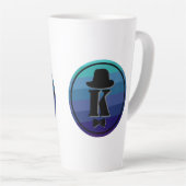 Tasse Latte Blue Ombre Nom Monogramme Initial Pour Hommes (Angle droit)