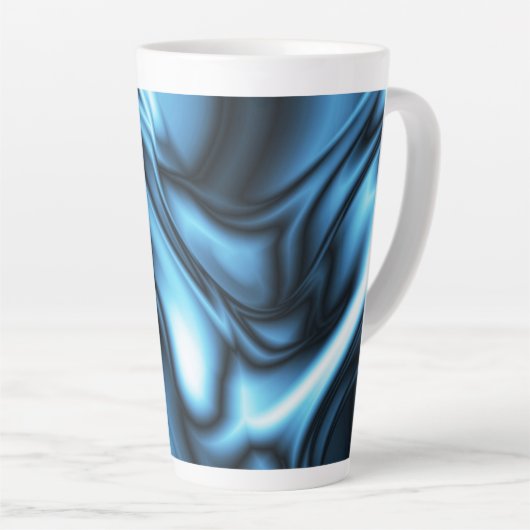 Tasse Latte Blue Silk wave (Angle droit)