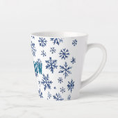 Tasse Latte Blue White Snowflakes Christmas (Droite)