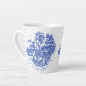 Tasse Latte Blue Willow Rabbit Island Whimsical Cracky Look L (Angle gauche)