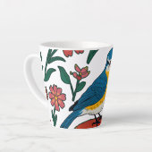 Tasse Latte Bluebird rustique sur Pouf dans l'art populaire (Angle gauche)