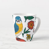 Tasse Latte Bluebird rustique sur Pouf dans l'art populaire (Angle droit)