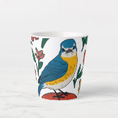 Tasse Latte Bluebird rustique sur Pouf dans l'art populaire (Devant)