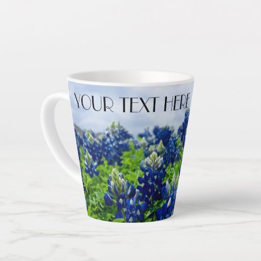 Tasse Latte Bluebonnets Texas Fleurs Lupine (Angle gauche)