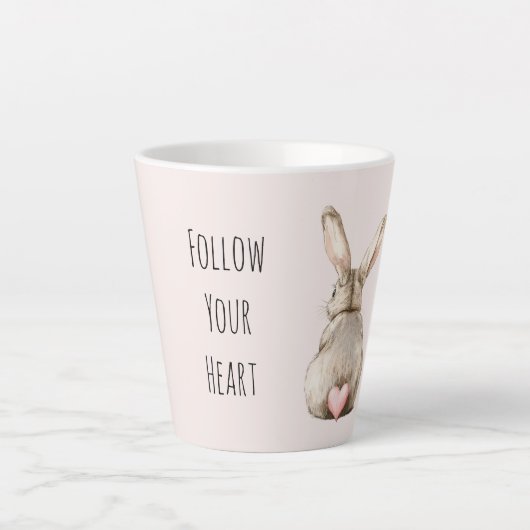Tasse Latte Blush Bunny Rabbit Heart (Devant)