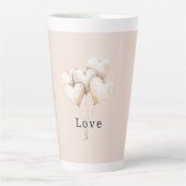 Tasse Latte Blush Cream Hearts Balloons Love (Devant)