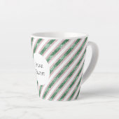 Tasse Latte Blush Pink Green Glitzy Stripes Christmas (Angle droit)