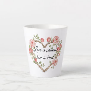 Tasse Latte Blush Romantic Rose Floral Coeur Amour