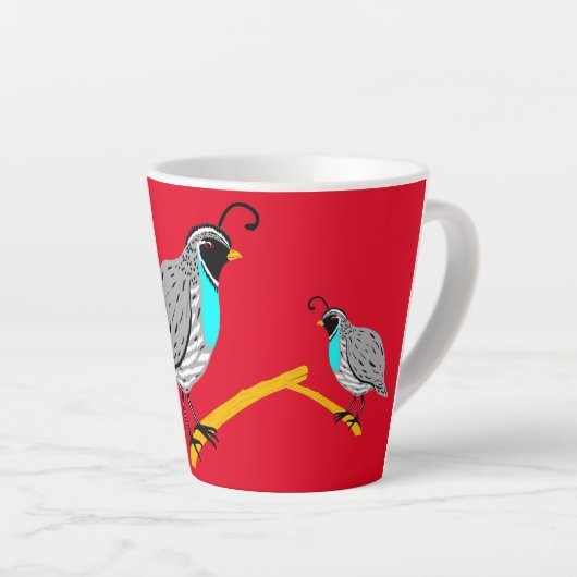 Tasse Latte Bobwhite Quail à gorge bleue Thunder_Cove (Angle droit)