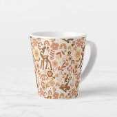 Tasse Latte Boeuf mignon cerf modèle floral (Angle droit)
