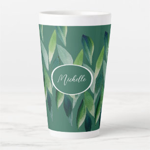 Tasse Latte Bohème verte moderne de la nature