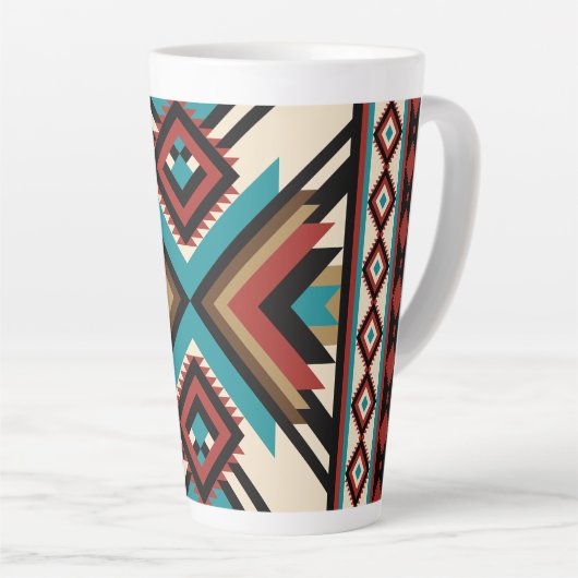Tasse Latte Boho Geometric (Angle droit)
