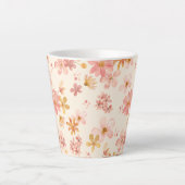 Tasse Latte Boho hippie rustique fleurs naturelles (Devant)