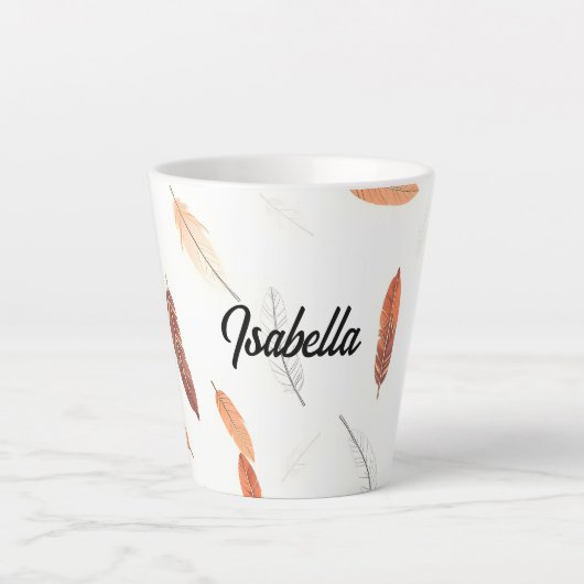 Tasse Latte Boho Popular Feathers Luxury Collection (Devant)