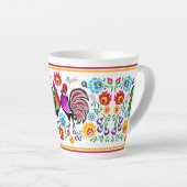 Tasse Latte Boho Style Coloré Motif Rooster (Angle droit)