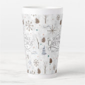 Tasse Latte Boho Twigs & Pinecone Christmas ID986 (Devant)