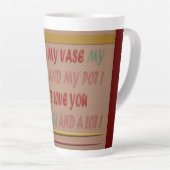 TASSE LATTE BOIRE À ROMANCE AMOUR ET HUGS (Angle droit)