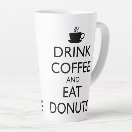 TASSE LATTE BOIRE DU CAFÉ ET MANGER DES DONUTS (Angle droit)