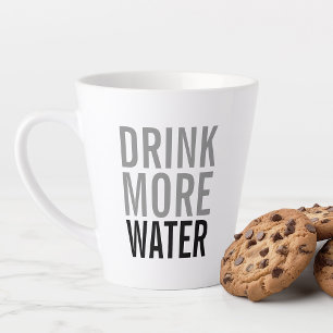 Tasse Latte Boire plus d'eau Minimaliste simple