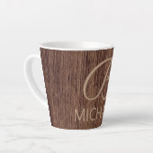 Tasse Latte Bois Bois Bois Bois Bois Avec Monogramme Nom Perso (Angle gauche)