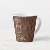 Tasse Latte Bois Bois Bois Bois Bois Avec Monogramme Nom Perso (Angle droit)